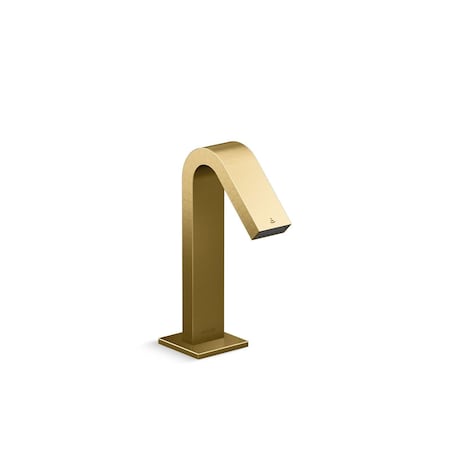 Kohler Loure Touchless Faucet With Kinesis Sensor Technology, Ac-Powered In Vibrant Brushed Moderne Brass 103L76-SANL-2MB